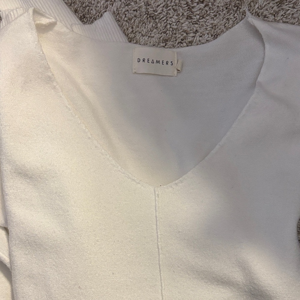 Dreamers Women's Cream V-Neck Sweater